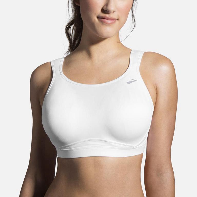 Brooks Women's Maia Sports Running Bra - White (QOSI69130)